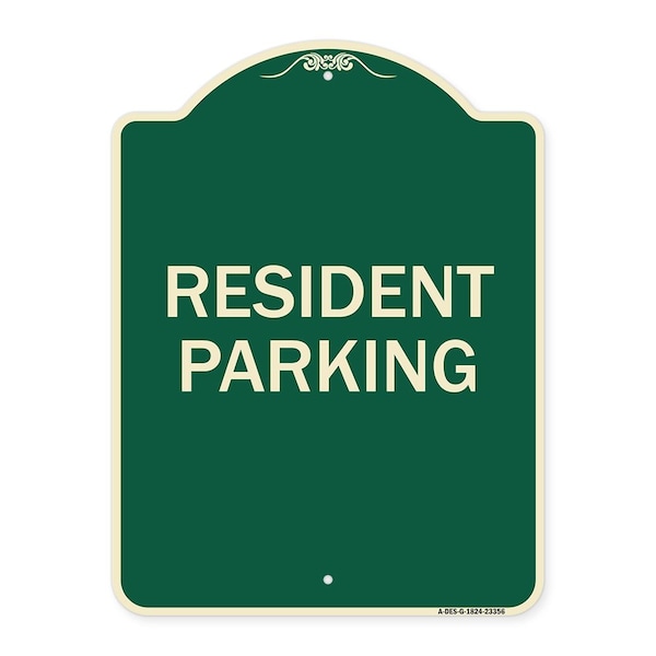 Signmission Parking Resident Parking Heavy-Gauge Aluminum Architectural Sign, 24" x 18", G-1824-23356 A-DES-G-1824-23356 - main